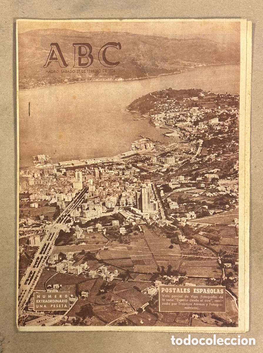 Coleccionismo de revistas y peri&oacute;dicos: ABC (27 DE FEBRERO DE 1954). VIDTA A&Eacute;REA DE VIGO, REPORTAJE AVION COMET,..