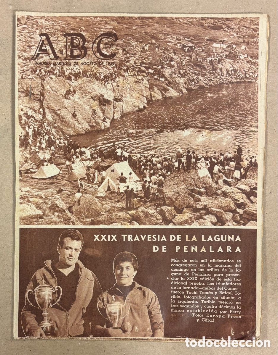 Coleccionismo de revistas y peri&oacute;dicos: ABC (4 DE AGOSTO DE 1959). XXIX TRAVES&Iacute;A DE LA LAGUNA DE PE&Ntilde;ALARA (TACHI TOM&Aacute;S Y RAFAEL TORIBIO)