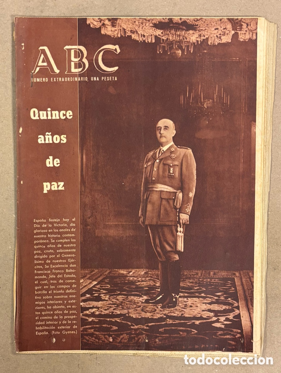 Coleccionismo de revistas y peri&oacute;dicos: ABC (31 DE MARZO DE 1954). FRANCO QUINCE A&Ntilde;OS DE PAZ,&hellip;