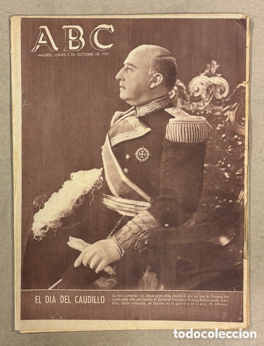 Coleccionismo de revistas y peri&oacute;dicos: ABC (3 DE OCTUBRE DE 1955). EL D&Iacute;A DEL CAUDILLO,&hellip;