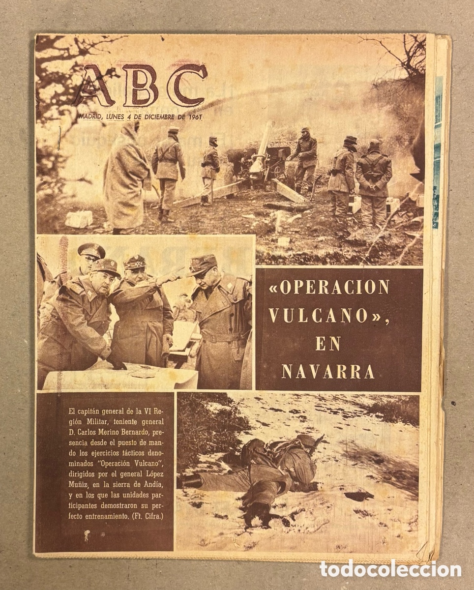 Coleccionismo de revistas y peri&oacute;dicos: ABC (4 DE DICIEMBRE DE 1961). OPERACI&Oacute;N MILITAR VULCANO EN NAVARRA EN LA SIERRA DE ANDIA,&hellip;