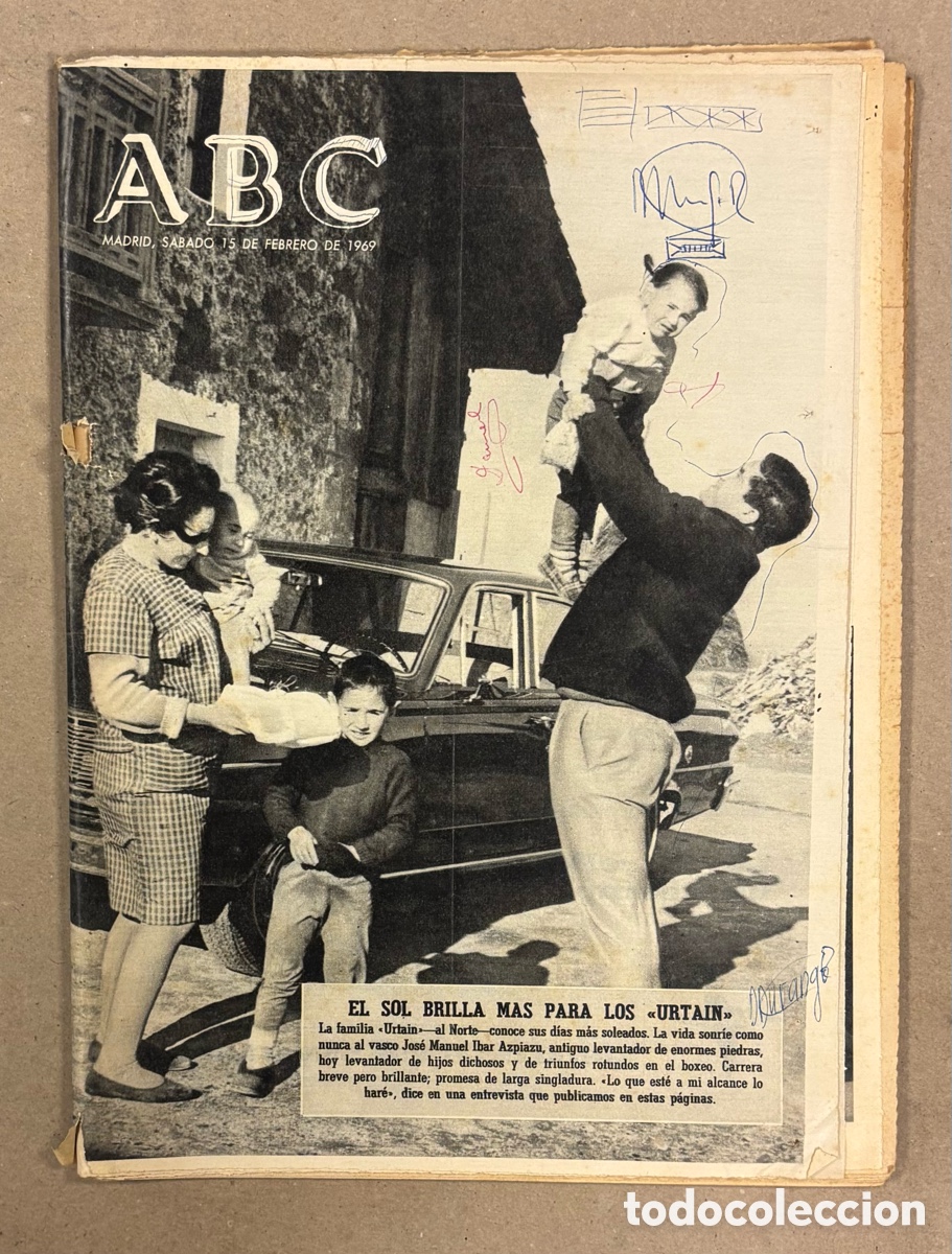 Coleccionismo de revistas y peri&oacute;dicos: ABC (15 DE FEBRERO DE 1969). EL SOL BRILLA M&Aacute;S PARA LOS URTAIN,..