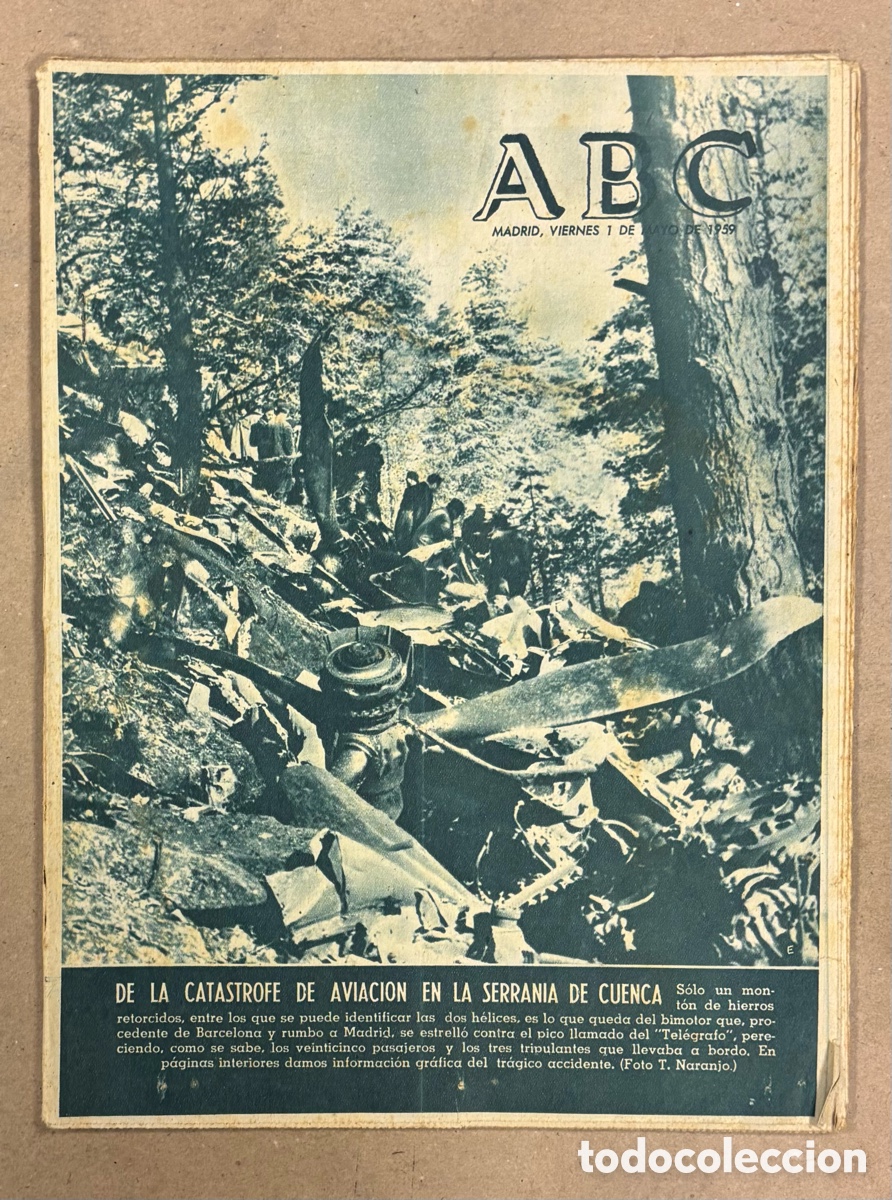 Coleccionismo de revistas y peri&oacute;dicos: ABC (1 DE MAYO DE 1959). CAT&Aacute;STROFE DE AVIACI&Oacute;N EN LA SERRAN&Iacute;A DE CUENCA,&hellip;