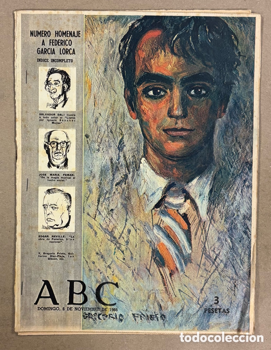 Coleccionismo de revistas y peri&oacute;dicos: ABC (6 DE NOVIEMBRE DE 1966). N&Uacute;MERO HOMENAJE A FEDERICO GARC&Iacute;A LORCA,&hellip;