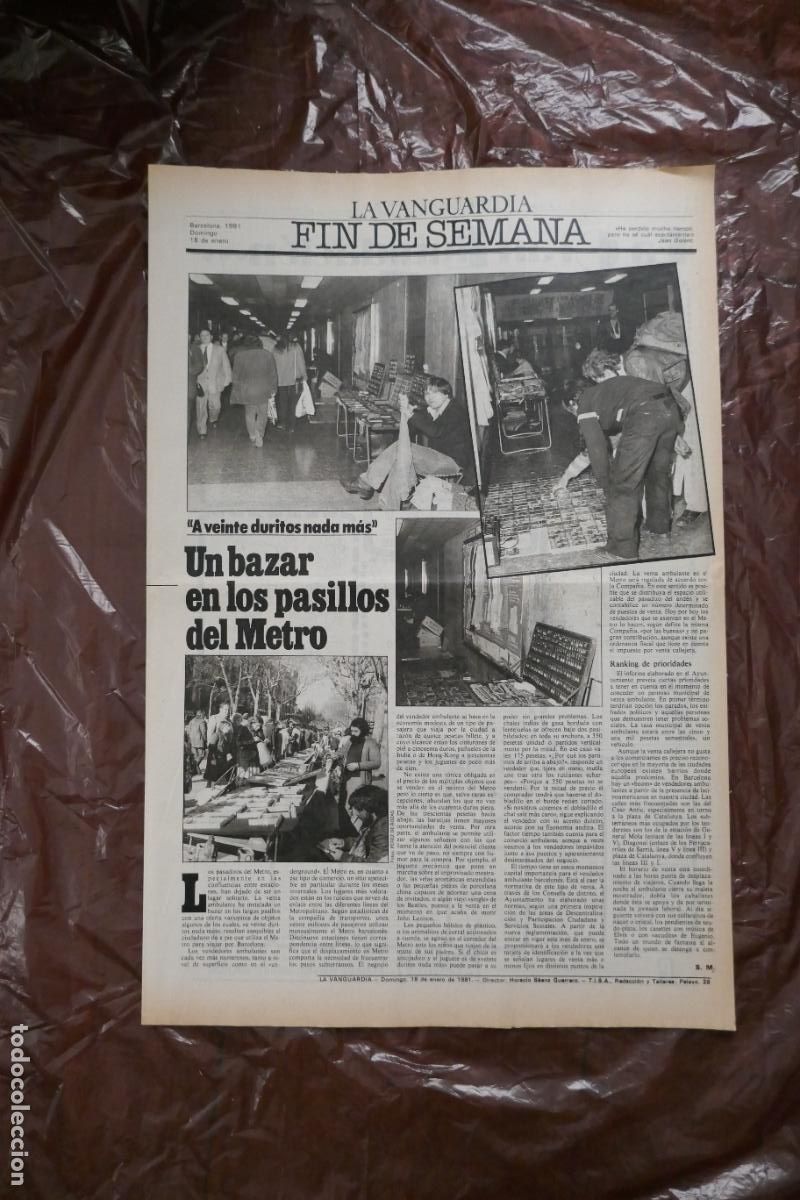 Coleccionismo de revistas y peri&oacute;dicos: FIN DE SEMANA - LA VANGUARDIA - DOMINGO, 18 DE ENERO - BARCELONA 1981