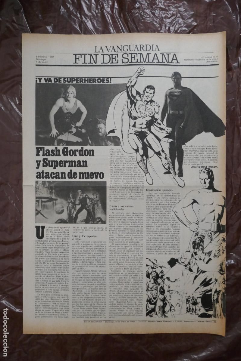 Coleccionismo de revistas y peri&oacute;dicos: FIN DE SEMANA - LA VANGUARDIA - DOMINGO, 04 DE ENERO - BARCELONA 1981