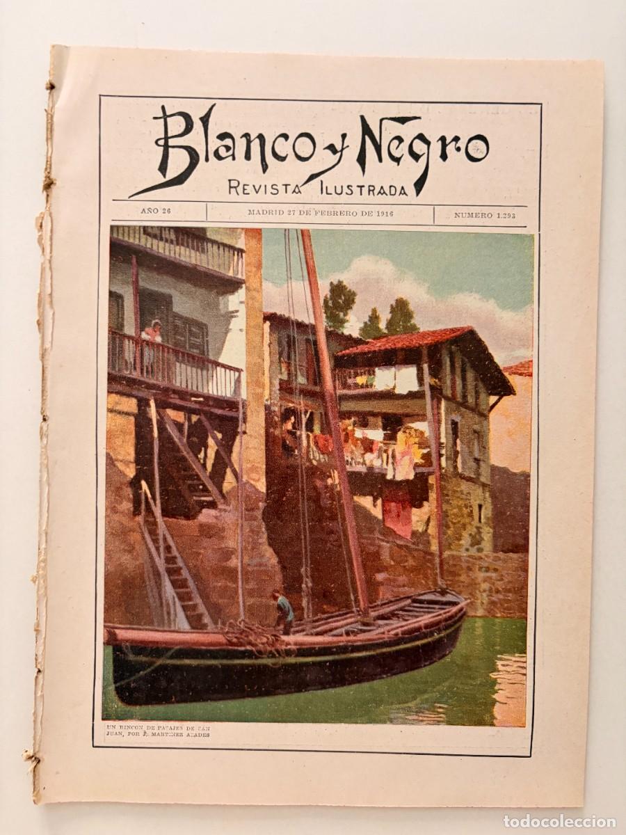 Coleccionismo de revistas y peri&oacute;dicos: BLANCO Y NEGRO. N&ordm; 1293. A&Ntilde;O 1916. NOVILLADA BEN&Eacute;FICA EN SEVILLA. LA CARTUJA DE PORTA-COELI. LEER