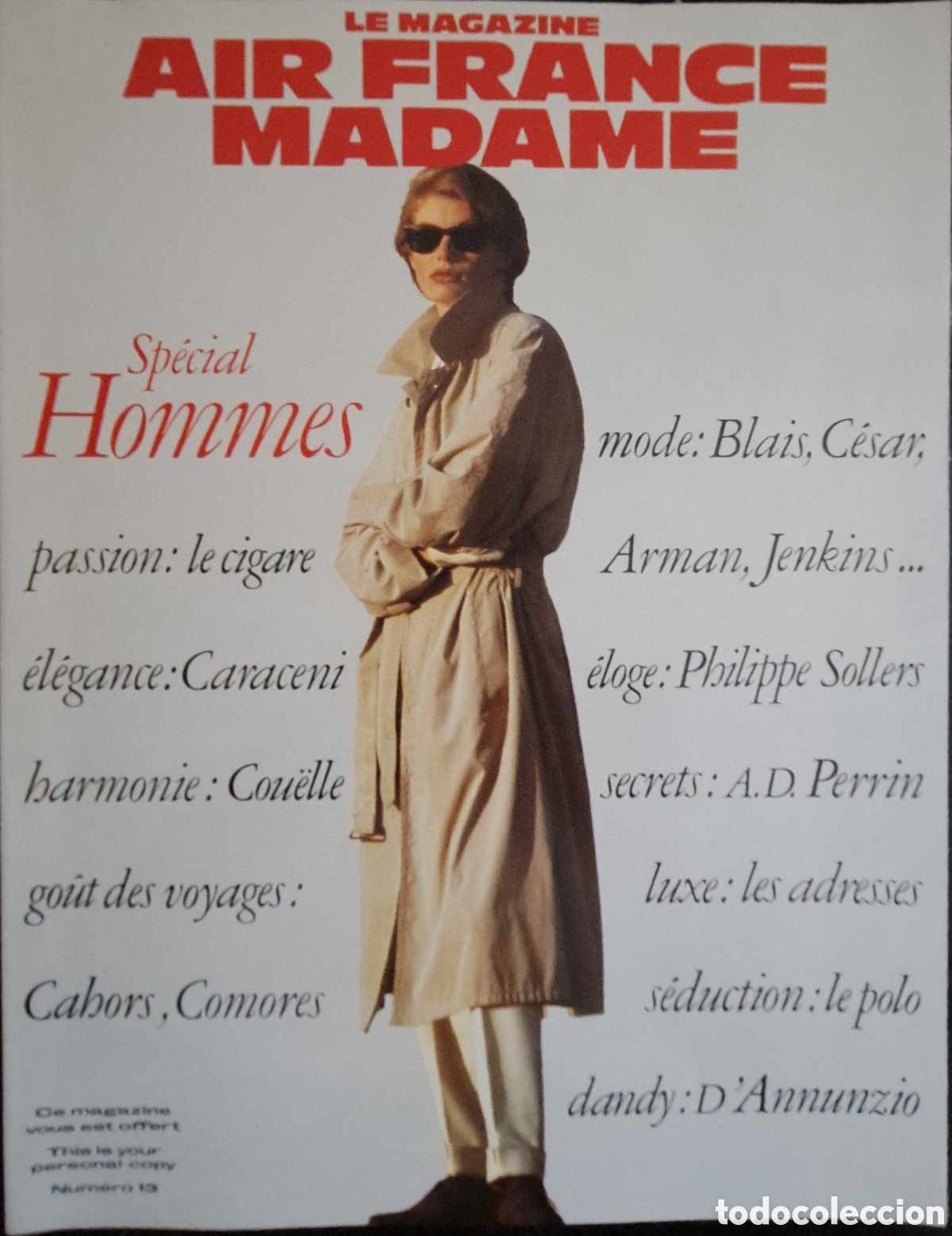 Coleccionismo de revistas y peri&oacute;dicos: Revista Vintage Air France Madame N&ordm; 13 (Hiver 89/90) - Sp&eacute;cial Hommes
