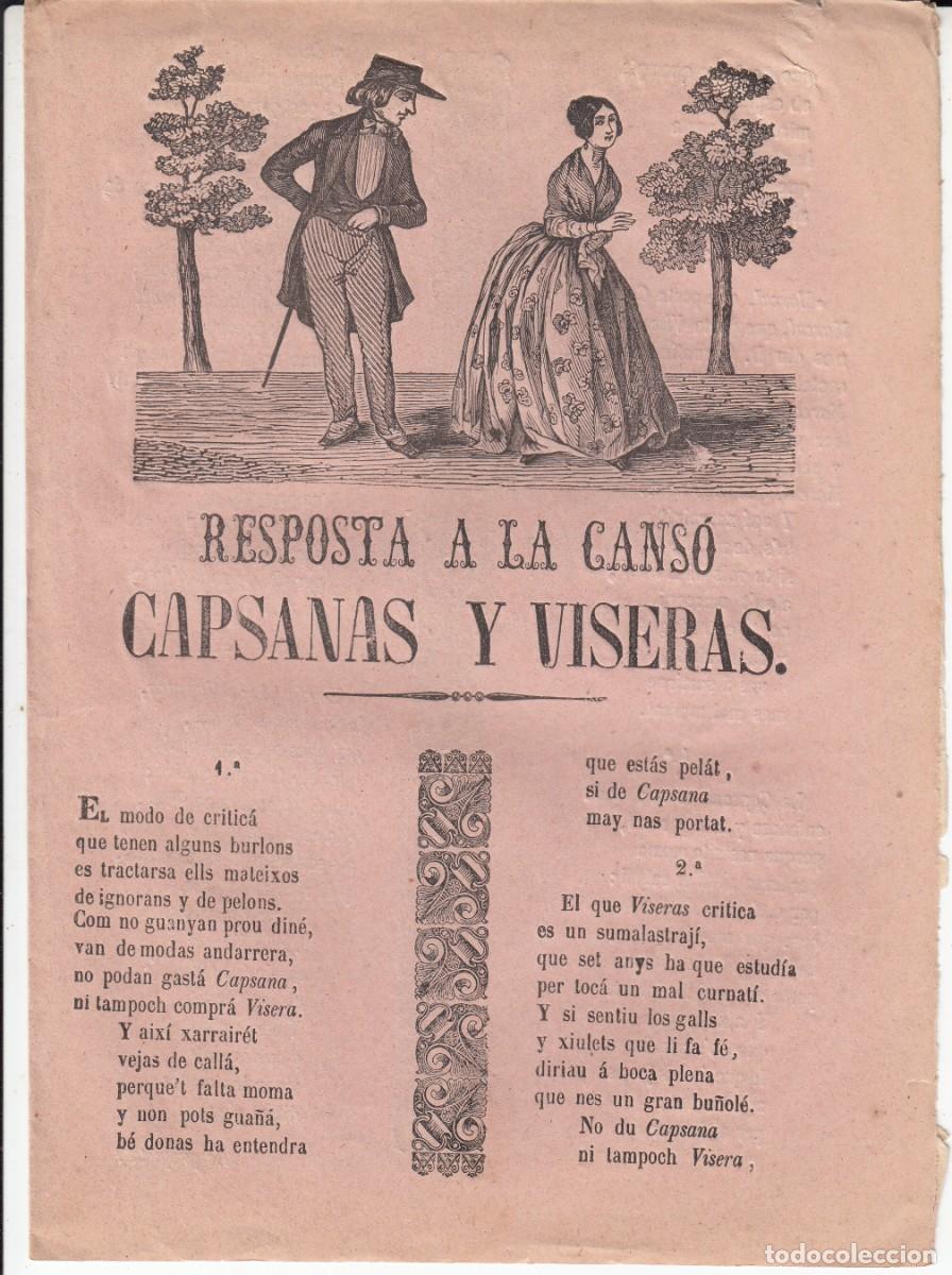 Coleccionismo de revistas y peri&oacute;dicos: PLIEGO DE CORDEL - ROMAN&Ccedil;OS - RESPOSTA A LA CANS&Oacute; - CAPSANAS I VISERAS