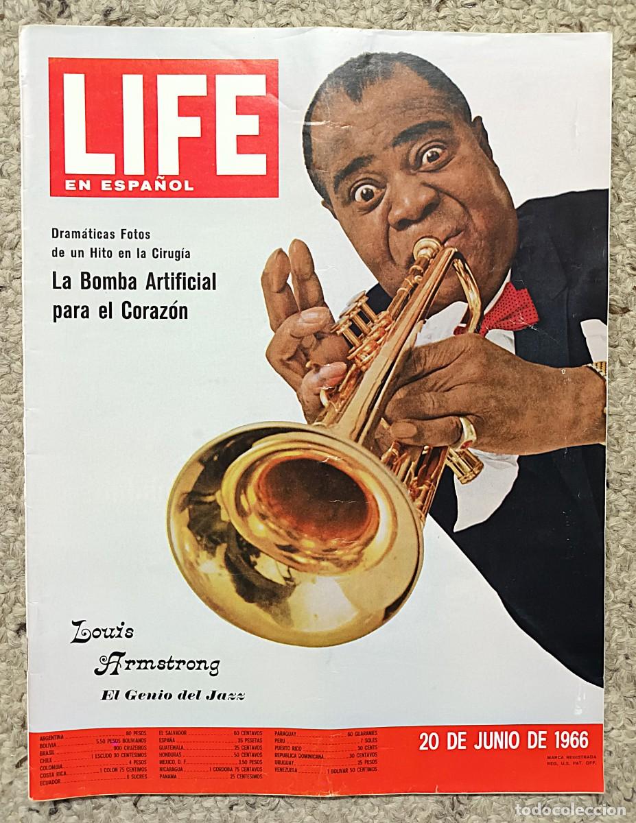 Coleccionismo de revistas y peri&oacute;dicos: REVISTA LIFE EN ESPA&Ntilde;OL DE 20 DE JUNIO DE 1966 : LOUIS ARMSTRONG