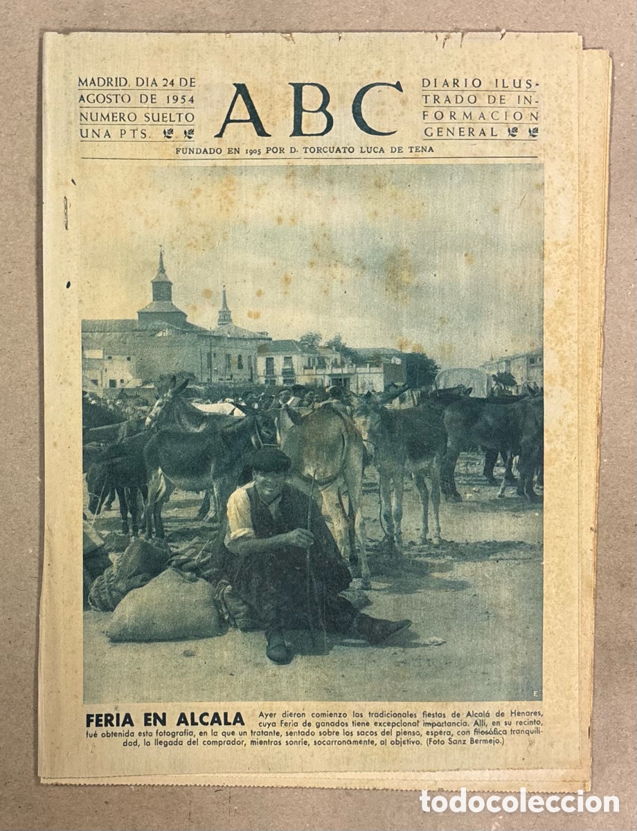 Coleccionismo de revistas y peri&oacute;dicos: ABC (24 DE AGOSTO DE 1954). FERIA DE ALCAL&Aacute;: COMENZARON LAS FIESTAS DE ALCAL&Aacute; DE HENARES,