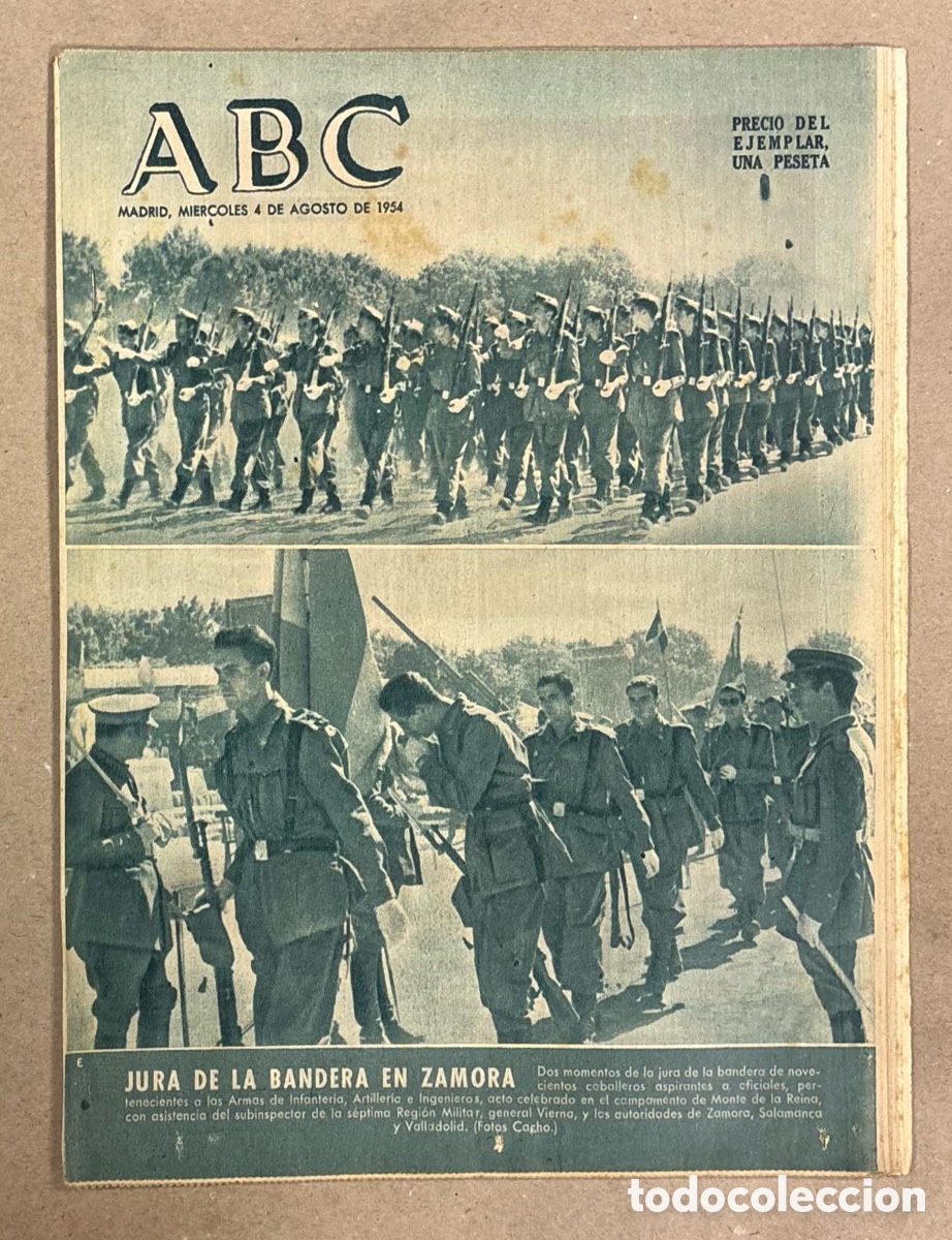Coleccionismo de revistas y peri&oacute;dicos: ABC (4 DE AGOSTO DE 1954). JURA DE BANDERA EN ZAMORA INFANTER&Iacute;A ARTILLER&Iacute;A E INGENIEROS,&hellip;