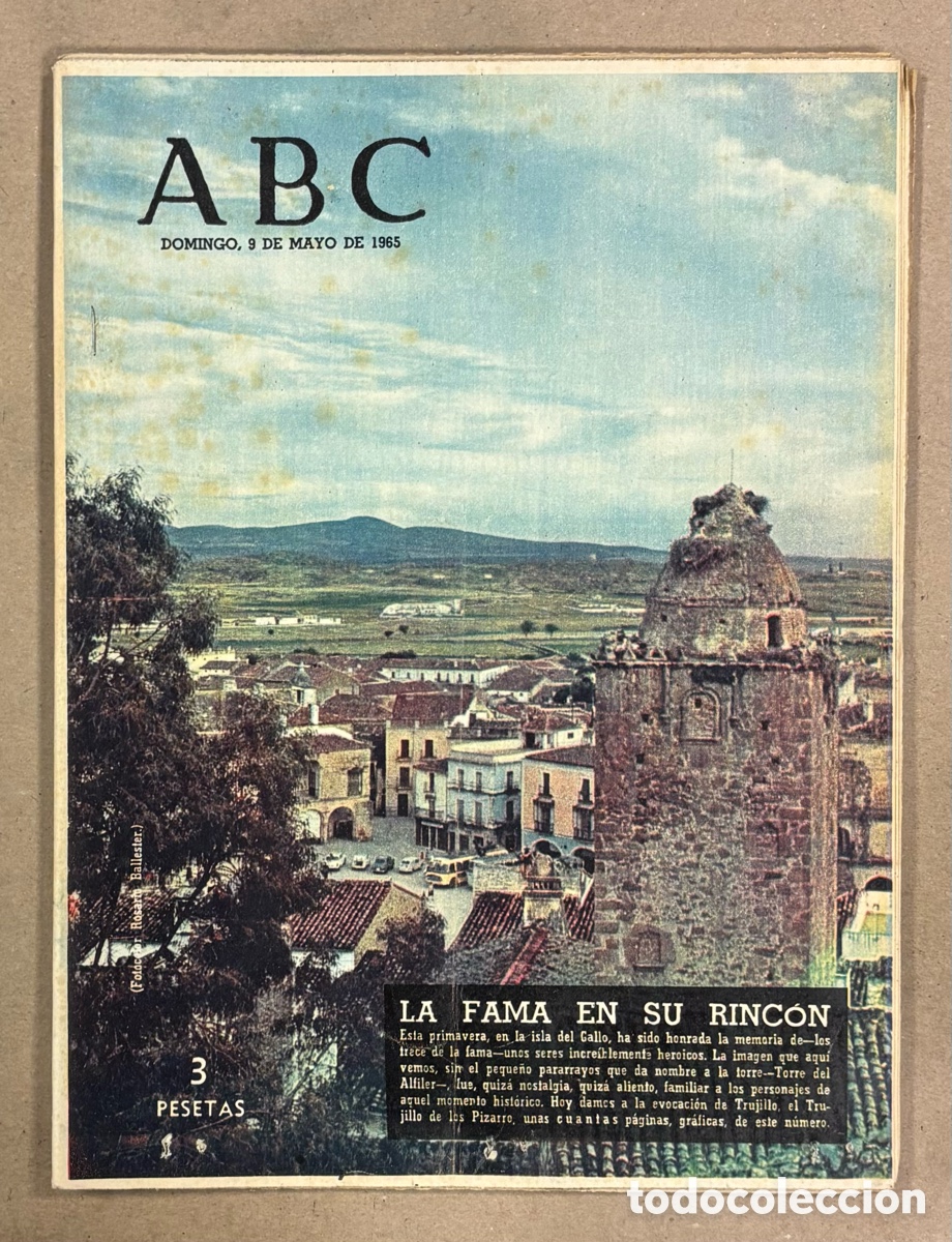 Coleccionismo de revistas y peri&oacute;dicos: ABC (9 DE MAYO DE 1965). LA TORRE DEL ALFILER DE TRUJILLO (C&Aacute;CERES),&hellip;