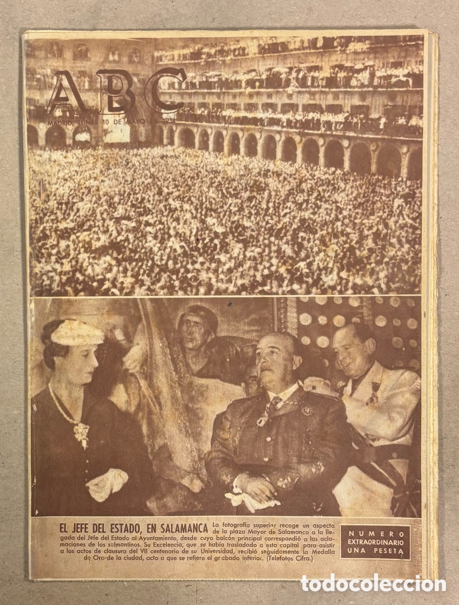 Coleccionismo de revistas y peri&oacute;dicos: ABC (10 DE MAYO DE 1954). EL JEFE DE ESTA EN SALAMANCA ANIVERSARIO DE LA UNIVERSIDAD,&hellip;