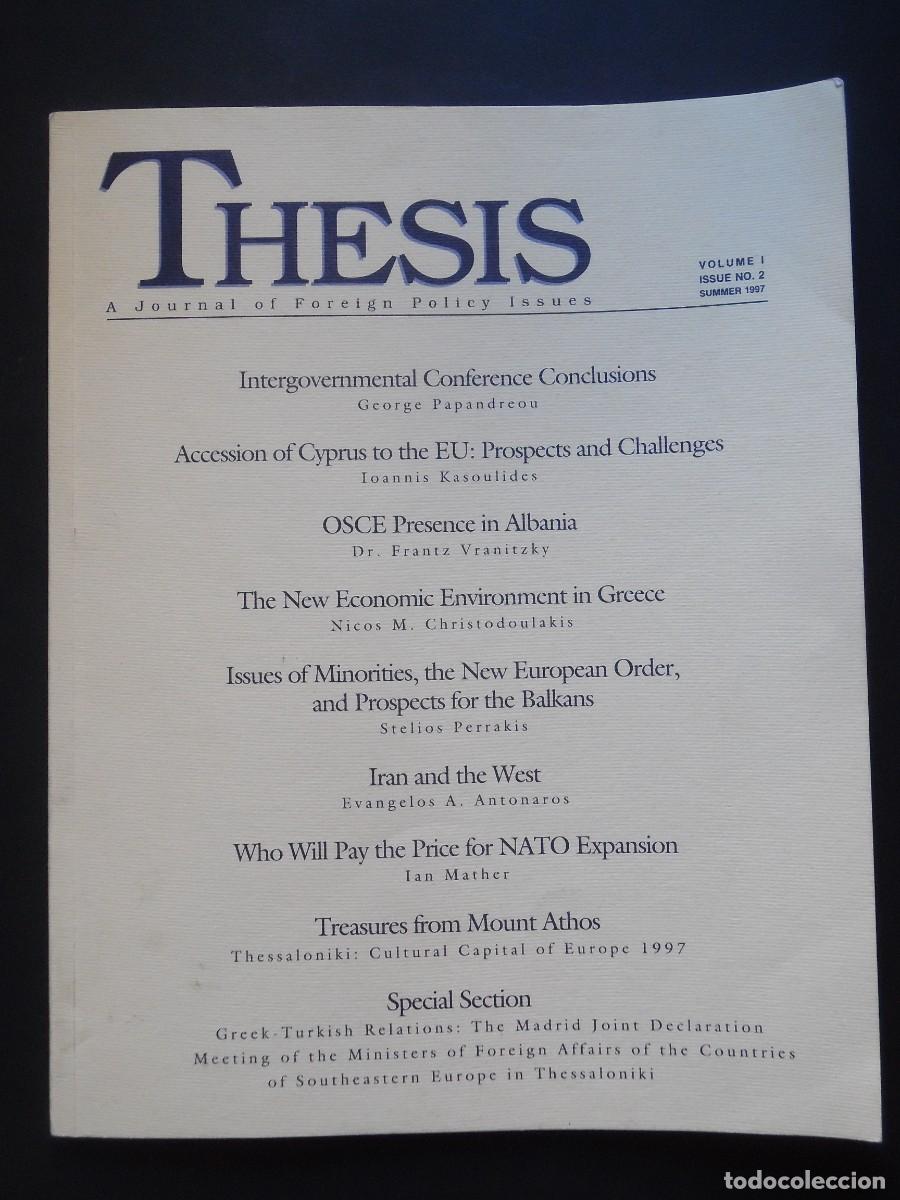 Coleccionismo de revistas y peri&oacute;dicos: Thesis, Journal of Foreign Policy Issues, n&ordm; 2, 1997. Revista del ministerio de Exteriores de Grecia