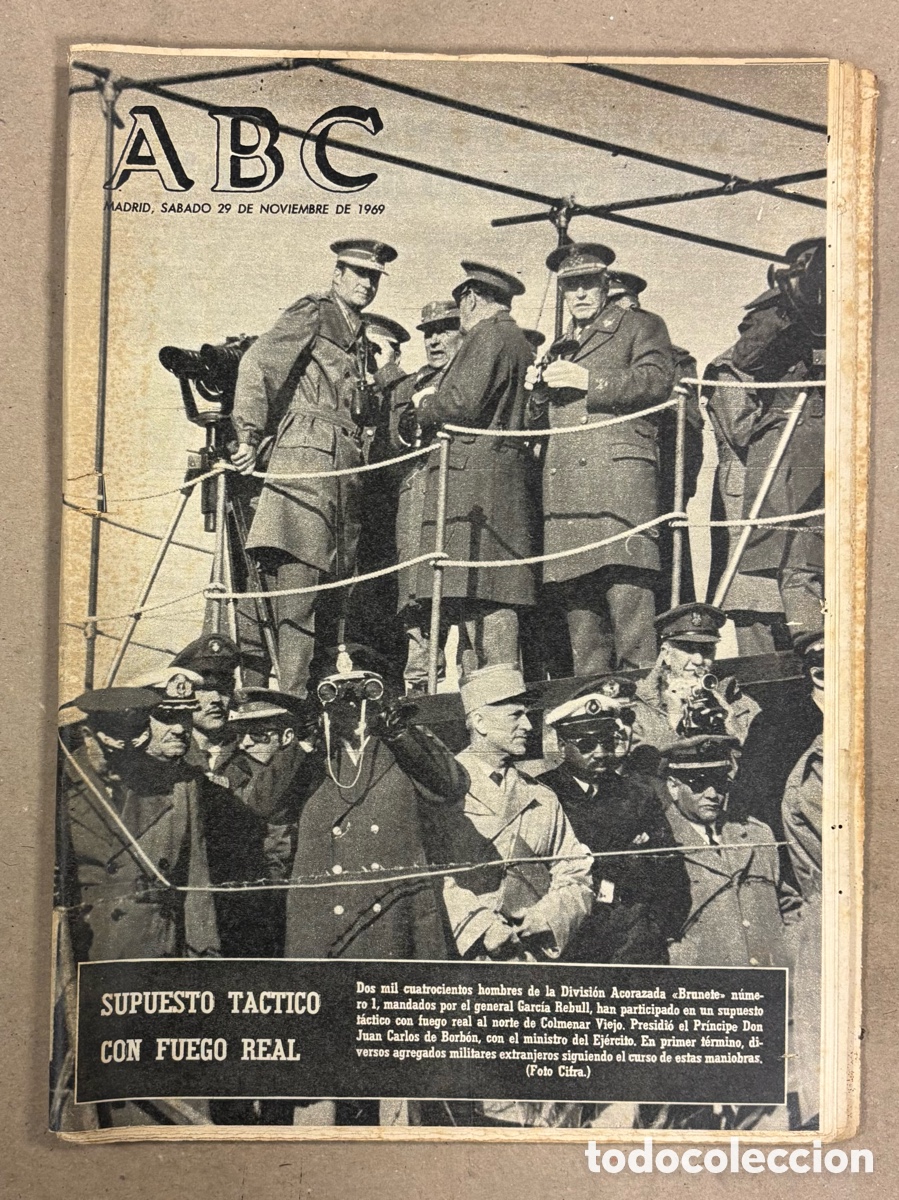 Coleccionismo de revistas y peri&oacute;dicos: ABC (29 DE NOVIEMBRE DE 1969). SUPUESTO T&Aacute;CTICO CON FUEGO REAL DIVISI&Oacute;N ACORAZADA BRUNETE,&hellip;