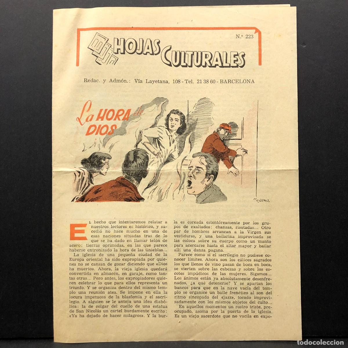 Coleccionismo de revistas y peri&oacute;dicos: HOJAS CULTURALES - N&ordm; 223 - LA HORA DE DIOS - RARA REVISTA D&Iacute;PTICO / 5336