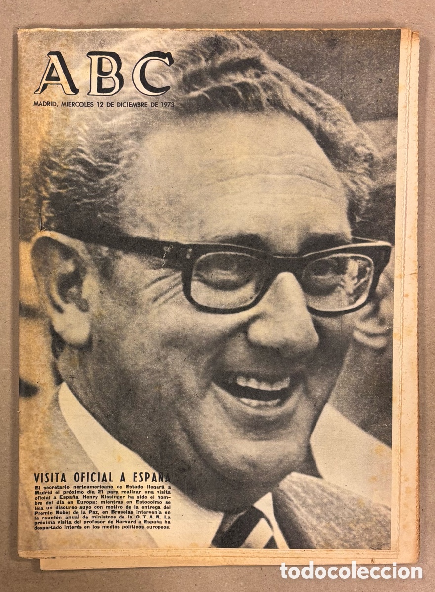 Coleccionismo de revistas y peri&oacute;dicos: ABC (12 DE DICIEMBRE DE 1973). VISITA DE KISSINGER A ESPA&Ntilde;A, CRISIS DEL PETR&Oacute;LEO,&hellip;