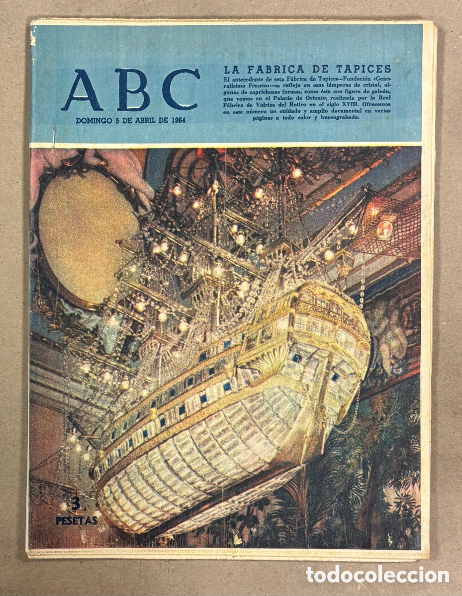 Coleccionismo de revistas y peri&oacute;dicos: ABC (5 DE ABRIL DE 1964). LA F&Aacute;BRICA DE TAPICES, INGLATERRA - ESPA&Ntilde;A FINAL JUVENIL UEFA,&hellip;