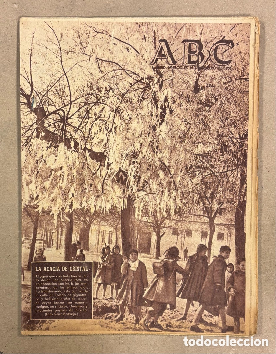 Coleccionismo de revistas y peri&oacute;dicos: ABC (15DE FEBRERO DE 1956). LA ACACIA DE CRISTAL CALLE TOLEDO MADRID, EL ALAV&Eacute;S GAN&Oacute; AL CORU&Ntilde;A,