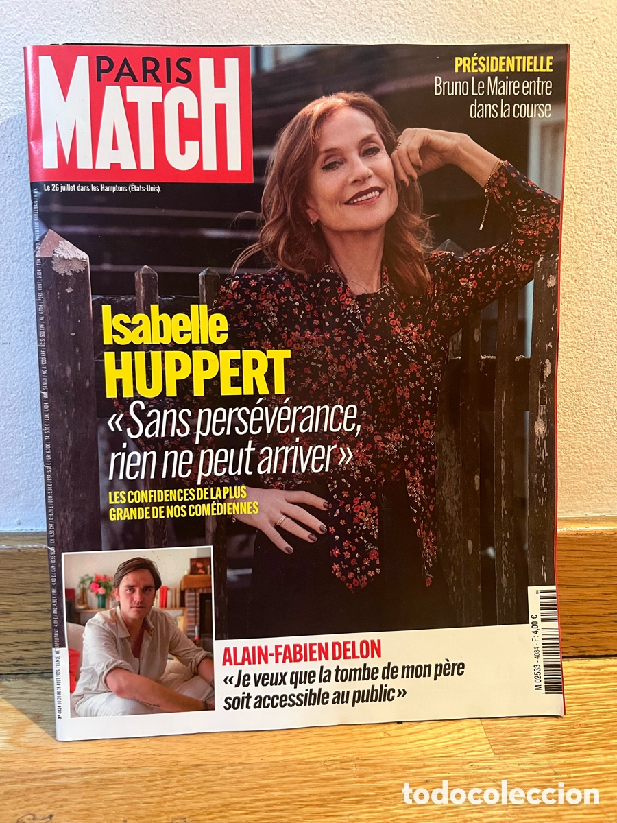 Collezionismo di Riviste e Giornali: Paris match n&uacute;mero 4034 Isabelle HUPPERT