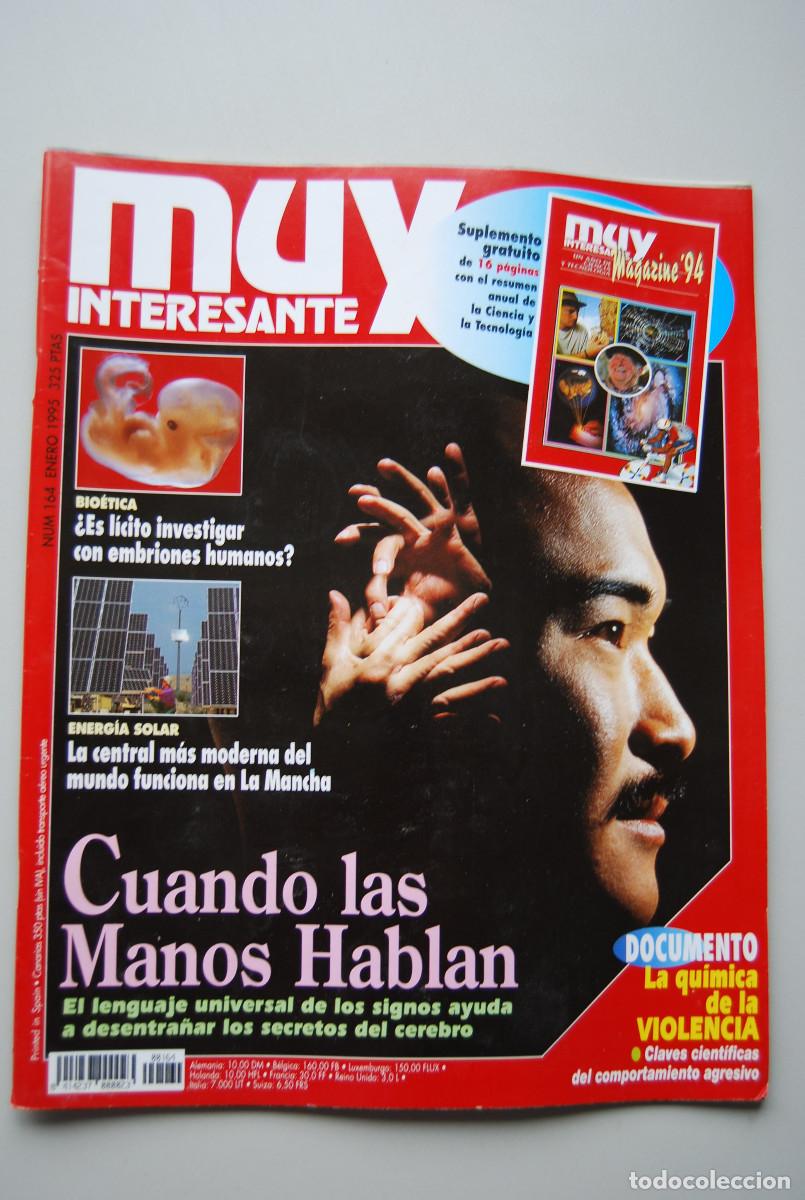 Coleccionismo de revistas y peri&oacute;dicos: MUY INTERESANTE.NUM.164-1995: CUANDO HABLAN LAS MANOS-ENERGIA SOLAR-BIO&Eacute;TICA-VIOLENCIA