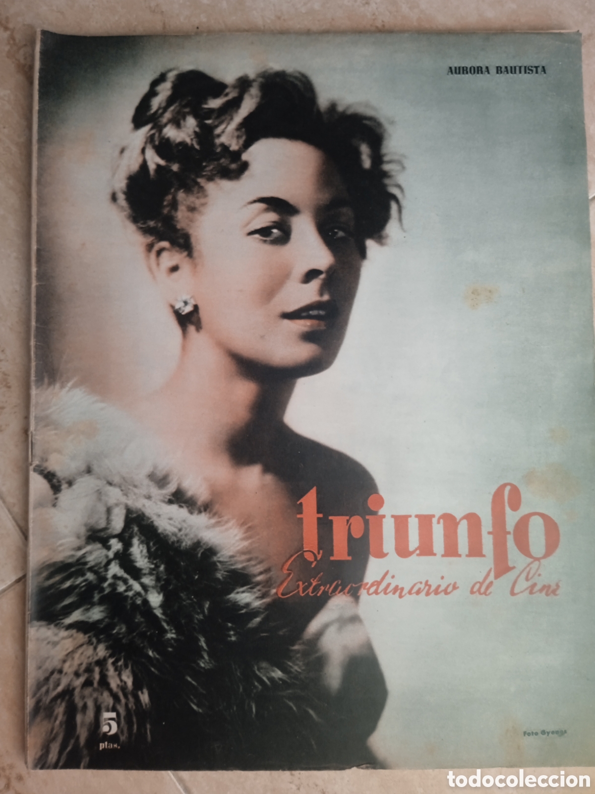 Coleccionismo de revistas y peri&oacute;dicos: Revista Triunfo n&deg; extraordinario de Cine portada Aurora Bautista