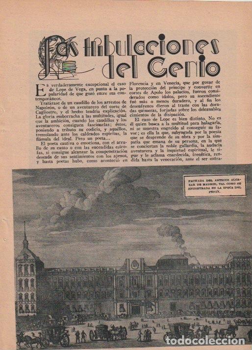 Coleccionismo de revistas y peri&oacute;dicos: * LOPE DE VEGA * Las tribulaciones del genio / A. Ram&iacute;rez Tom&eacute; - 1935