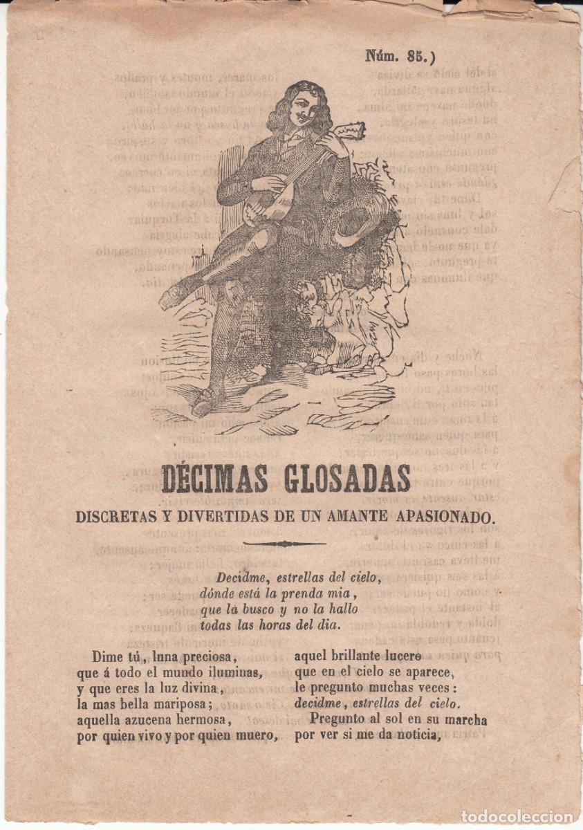 Sammeln von Zeitschriften und Zeitungen: PLIEGO DE CORDEL - ROMAN&Ccedil;OS - D&Eacute;CIMAS GLOSADAS - MADRID