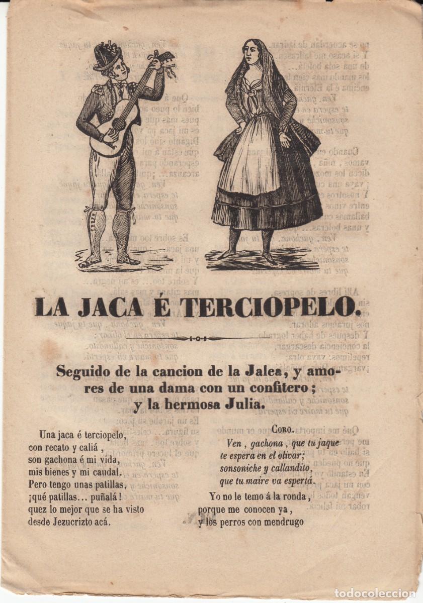 Coleccionismo de revistas y peri&oacute;dicos: PLIEGO DE CORDEL - ROMAN&Ccedil;OS - LA JACA E TERCIOPELO -CANCI&Oacute;N DE LA JALEA