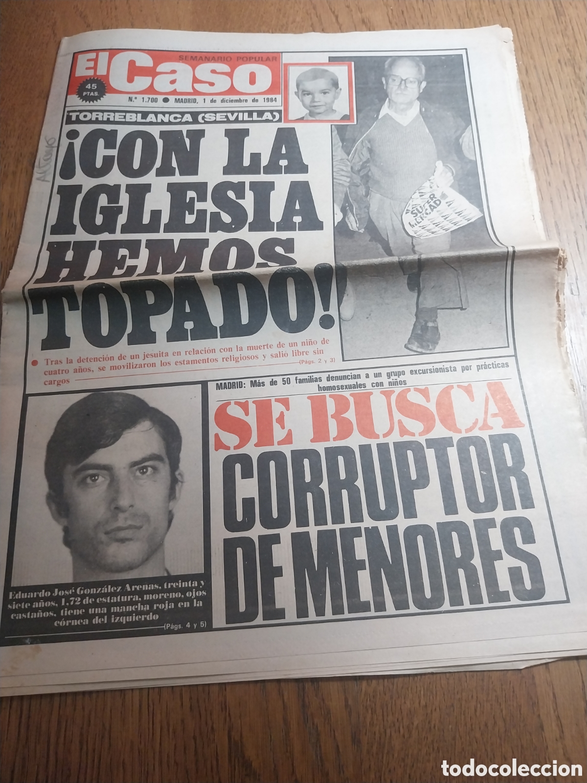 Collectionnisme de Revues et Journaux: EL CASO 1984 SE BUSCA EDELWEIS. JESUITA TORREBLANCA. VILLOVI DE O&Ntilde;AR ALGIBE. BANQUERA PORTUGAL.GIJON