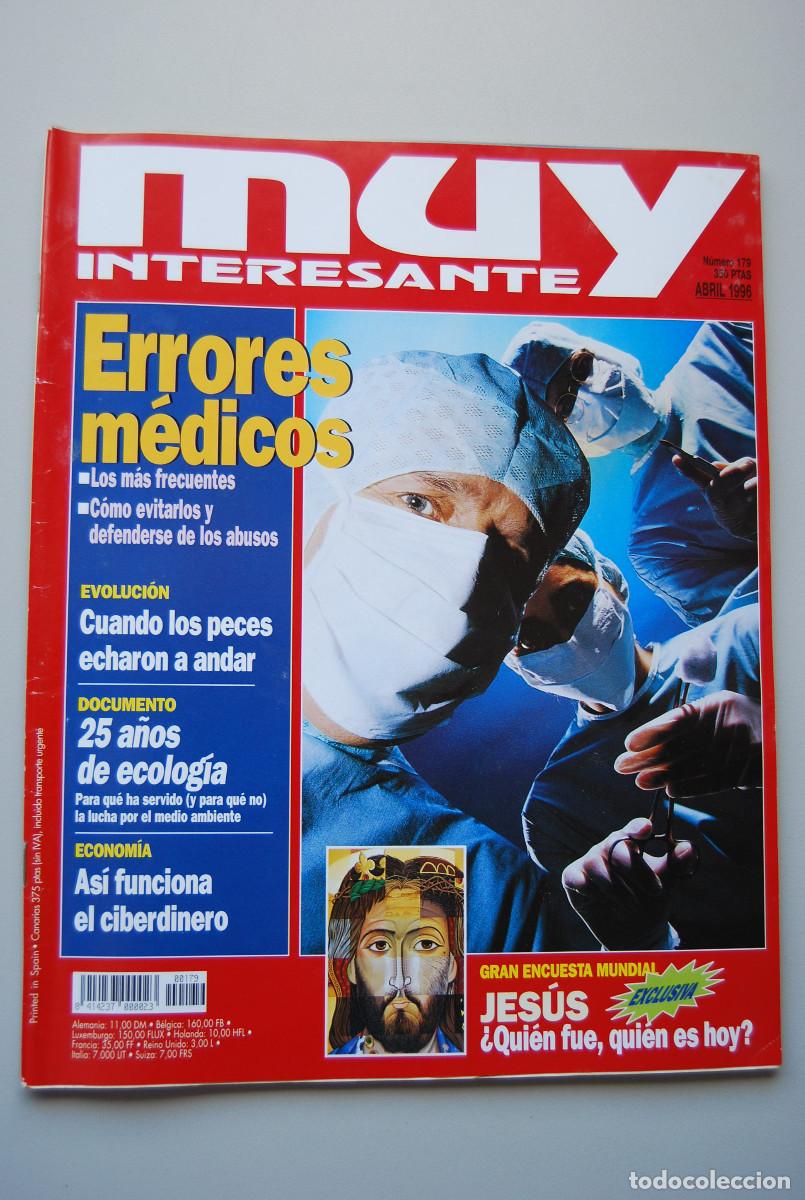 Collectionnisme de Revues et Journaux: MUY INTERESANTE.NUM.179-1996: ERRORES M&Eacute;DICOS-25 A&Ntilde;OS DE ECOLOGIA-CIBERDINERO-JES&Uacute;S-PECES,EVOLUCION