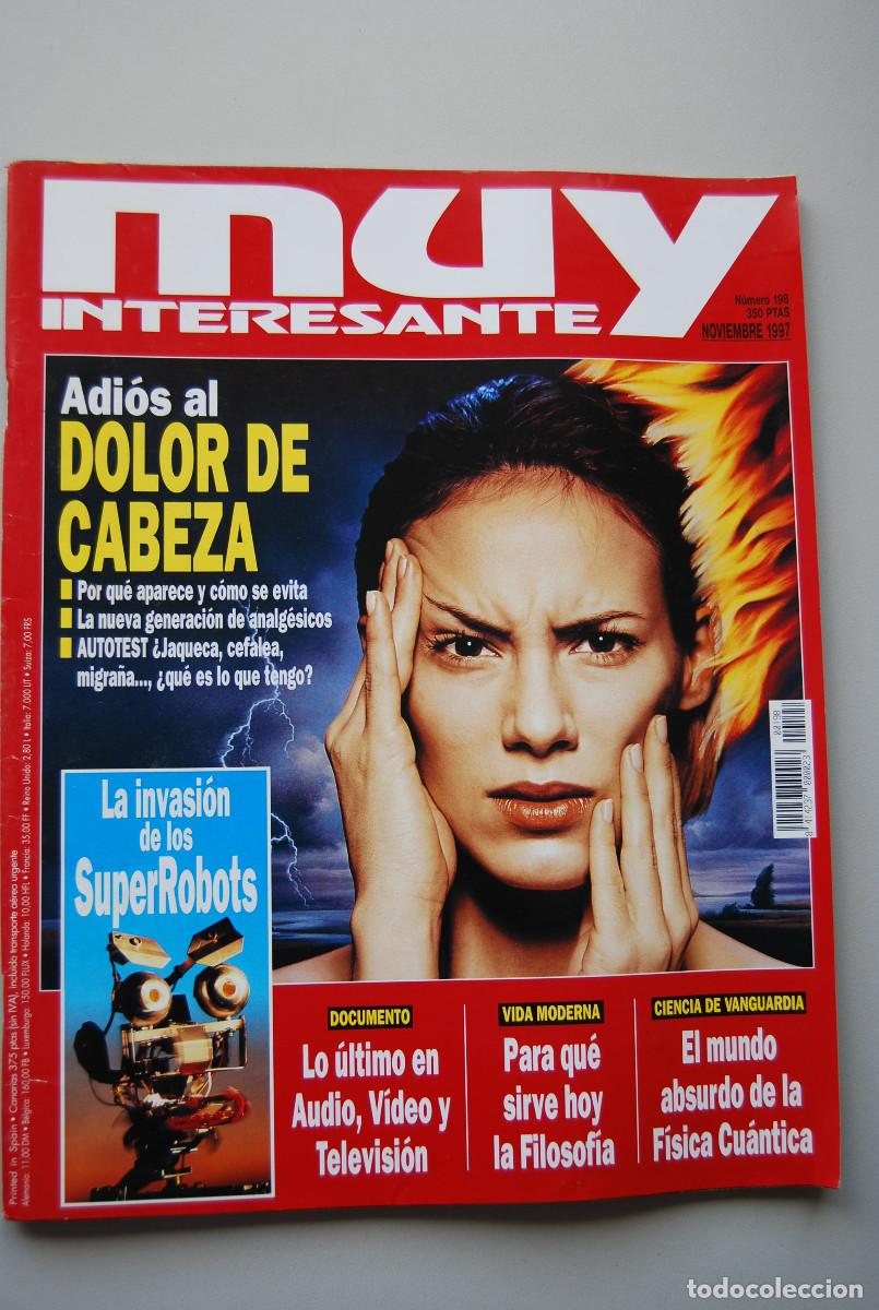 Coleccionismo de revistas y peri&oacute;dicos: MUY INTERESANTE.NUM.198-1997: DOLOR DE CABEZA-SUPERROBOTS-FILOSOFIA-FISICA CUANTICA-AUDIO,VIDEO, TV