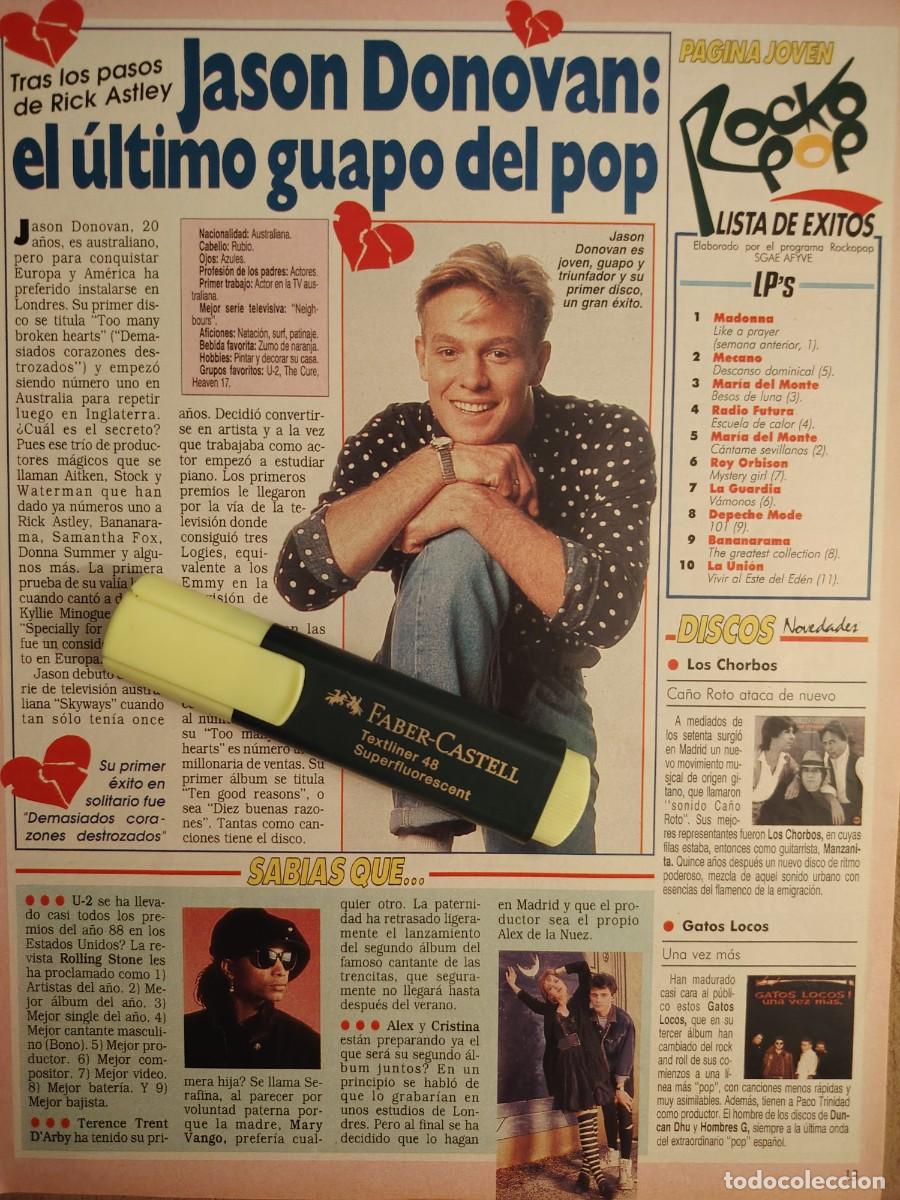 Coleccionismo de revistas y peri&oacute;dicos: Reportaje Jason Donovan y Terence Trent D,Arby 27.05.89