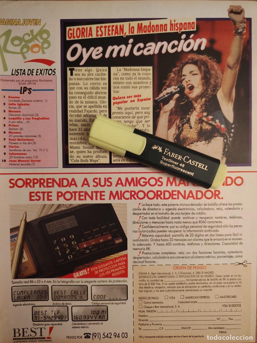 Coleccionismo de revistas y peri&oacute;dicos: Reportaje Gloria Estefan 21.10.89