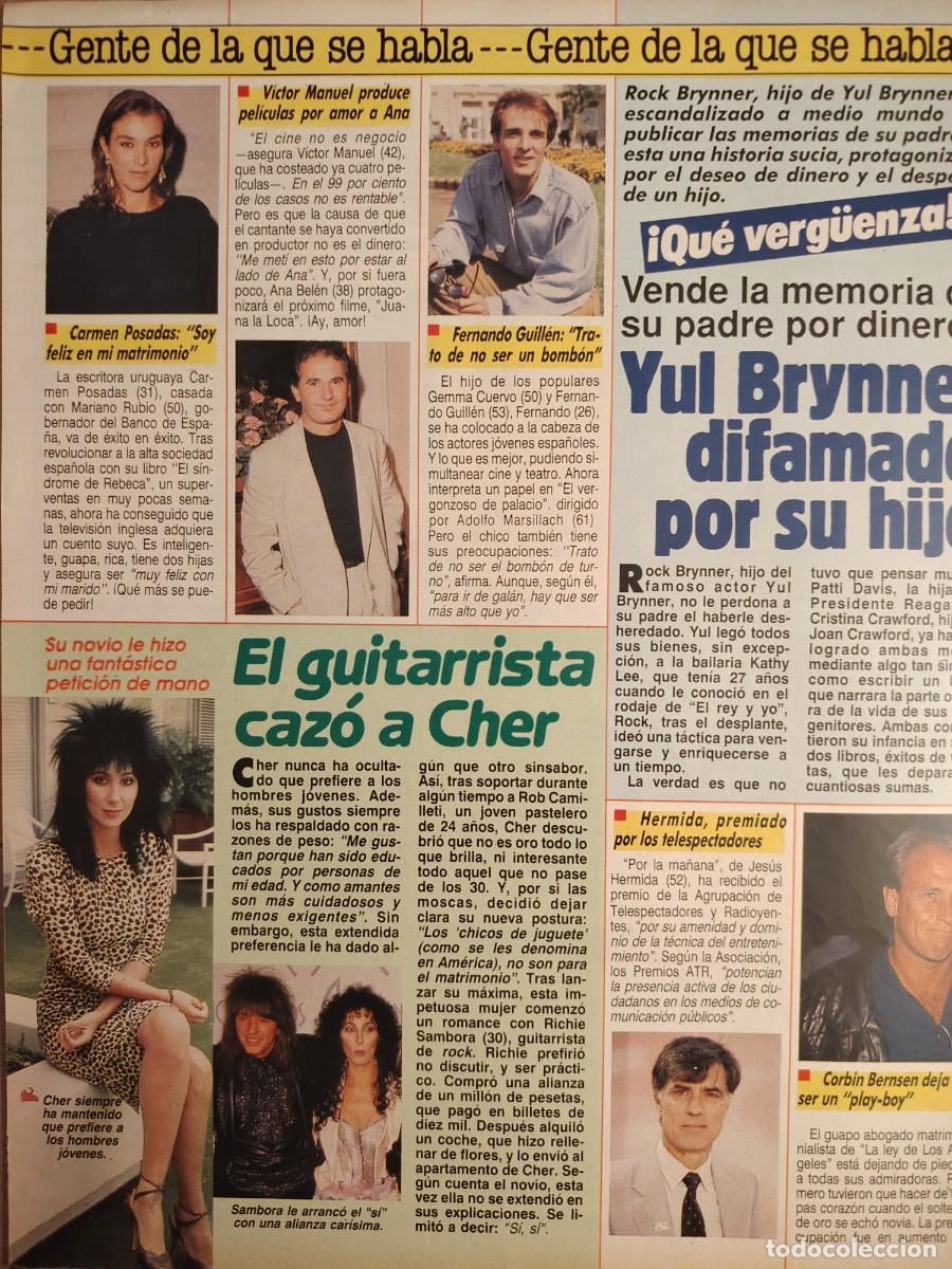 Coleccionismo de revistas y peri&oacute;dicos: Reportaje Cher, Jes&uacute;s Hermida, V&iacute;ctor Manuel 21.10.89