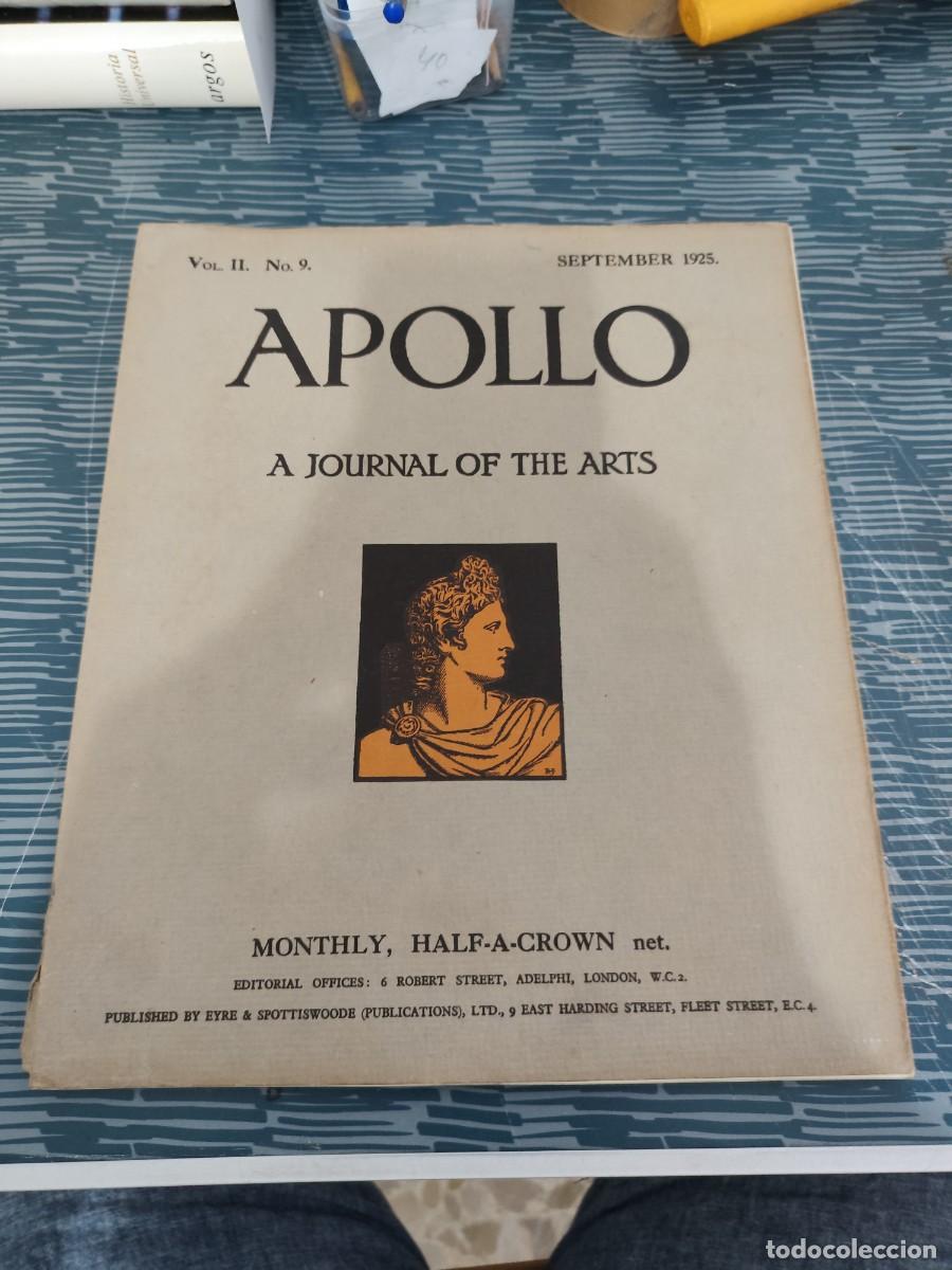 Sammeln von Zeitschriften und Zeitungen: APOLLO,VOL.II,NUM.9, SEPTEMBER 1928,A JOURNAL OF THE ARTS,MONTHLY,HALF-A-CROWN,VER FOTOS.