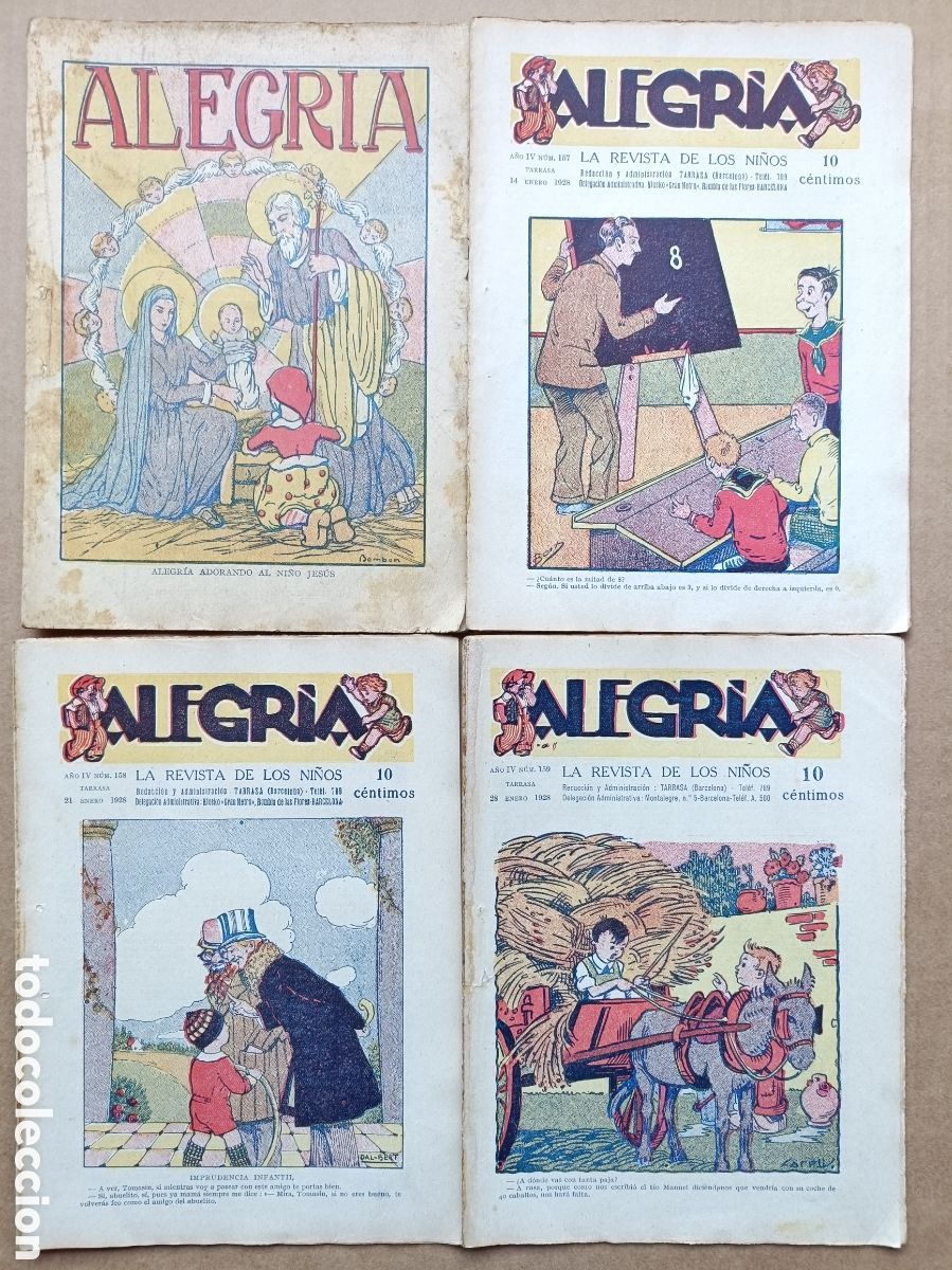 Collection Magazines and Newspapers: Alegria Revista de los ni&ntilde;os Tarrasa 1928 Barradas Farell Llaverias Abel Bomb&oacute;n Boix Mart&iacute;nez Surroc