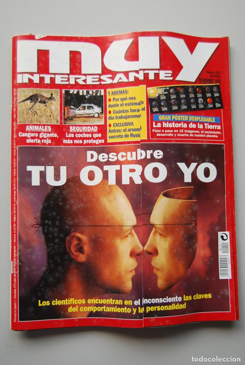 Coleccionismo de revistas y peri&oacute;dicos: MUY INTERESANTE.NUM.210-1998: TU OTRO YO-HISTORIA DE LA TIERRA-CANGURO GIGANTE-SEGURIDAD EN COCHES
