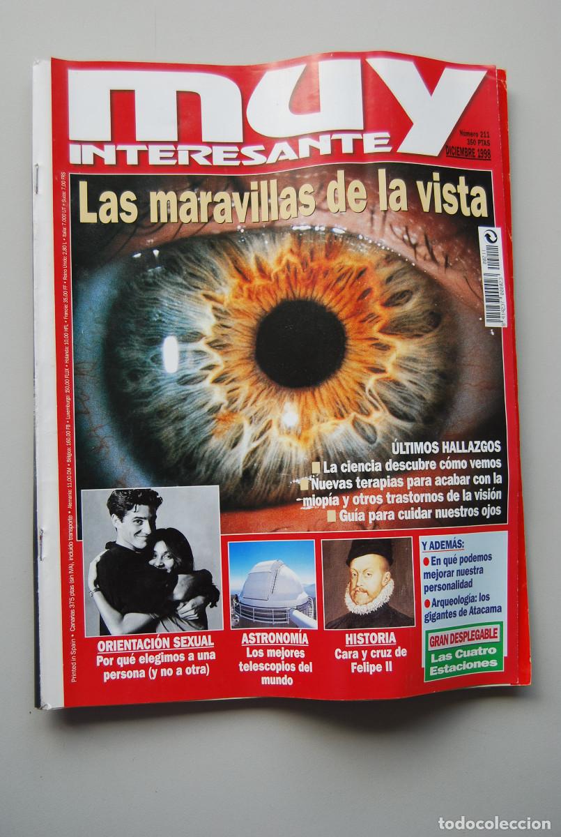 Coleccionismo de revistas y peri&oacute;dicos: MUY INTERESANTE.NUM.211-1998: MARAVILLAS DE LA VISTA-ORIENTACION SEXUAL-TELESCOPIOS-FELIPE II