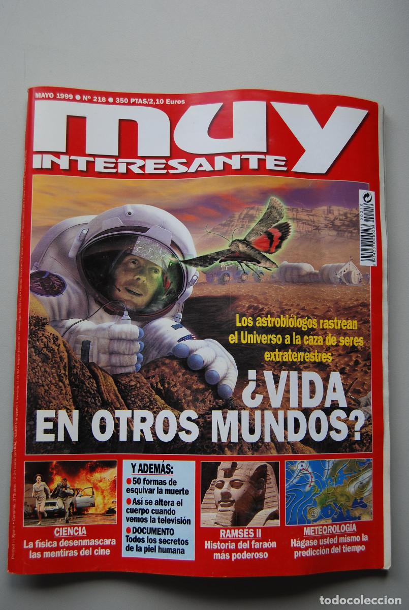 Coleccionismo de revistas y peri&oacute;dicos: MUY INTERESANTE.NUM.216-1999: VIDA EN OTROS MUNDOS-MENTIRAS DEL CINE-RAMSES II-METEOROLOGIA-PIEL