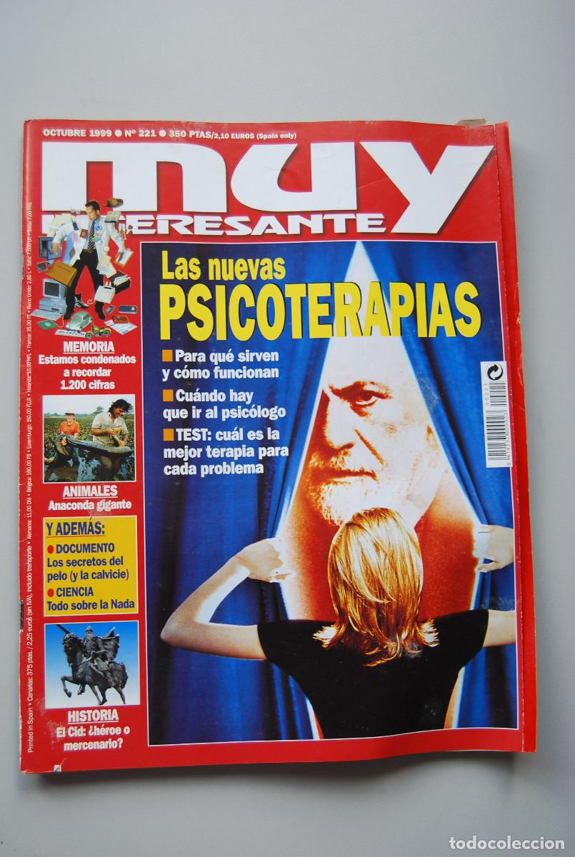 Coleccionismo de revistas y peri&oacute;dicos: MUY INTERESANTE.NUM.221-1999: NUEVAS PSICOTERAP&Iacute;AS-MEMORIA-ANACONDA GIGANTE-EL CID-LA NADA