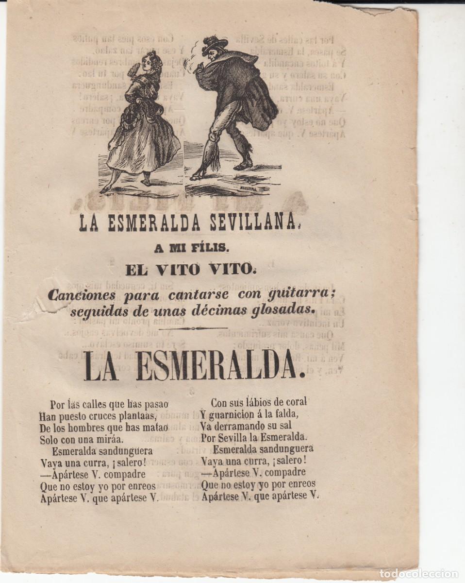 Collection Magazines and Newspapers: PLIEGO DE CORDEL - ROMAN&Ccedil;OS - LA ESMERALDA - 1865