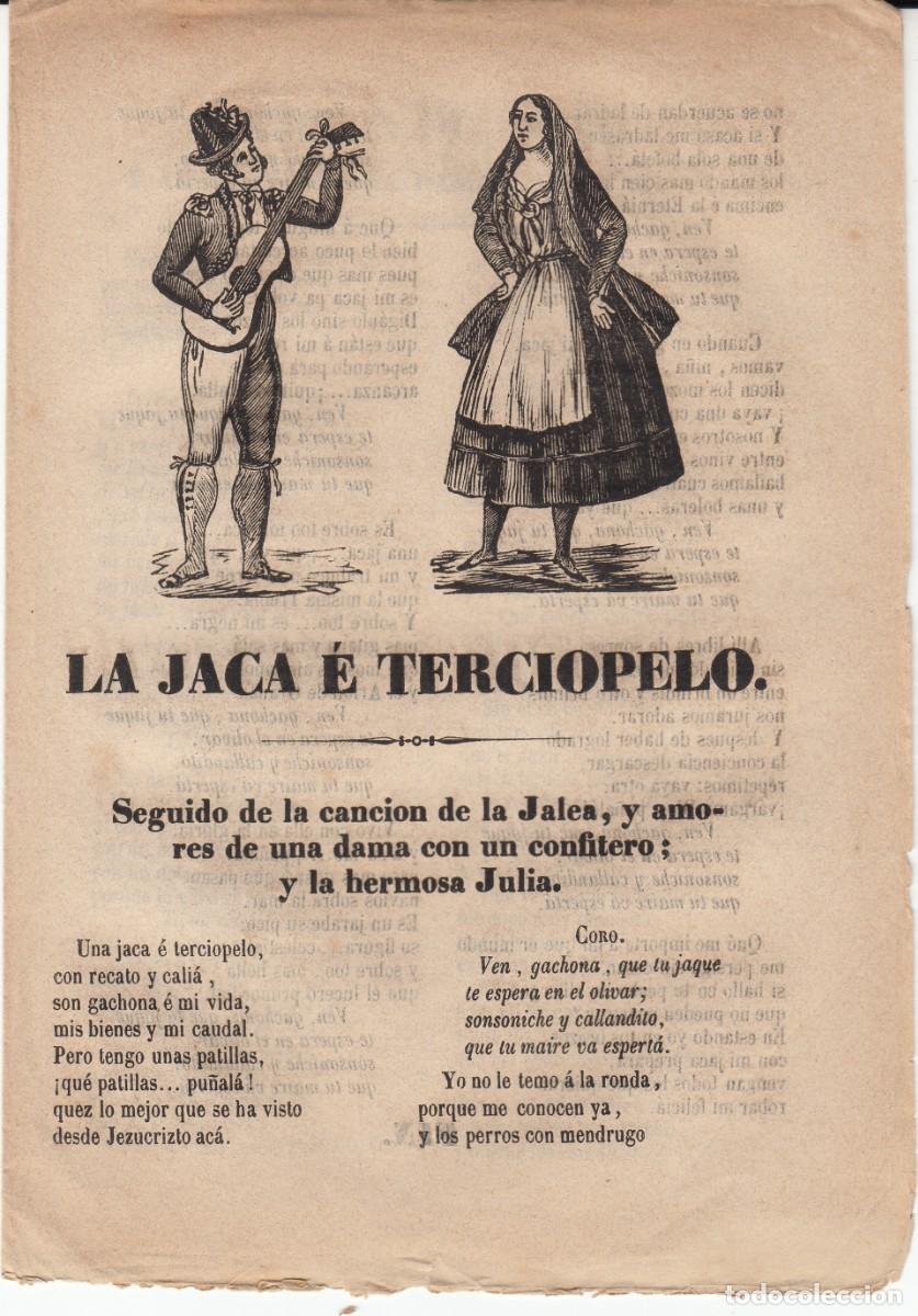Coleccionismo de revistas y peri&oacute;dicos: PLIEGO DE CORDEL - ROMAN&Ccedil;OS - LA JACA E TERCIOPELO - 1858 -