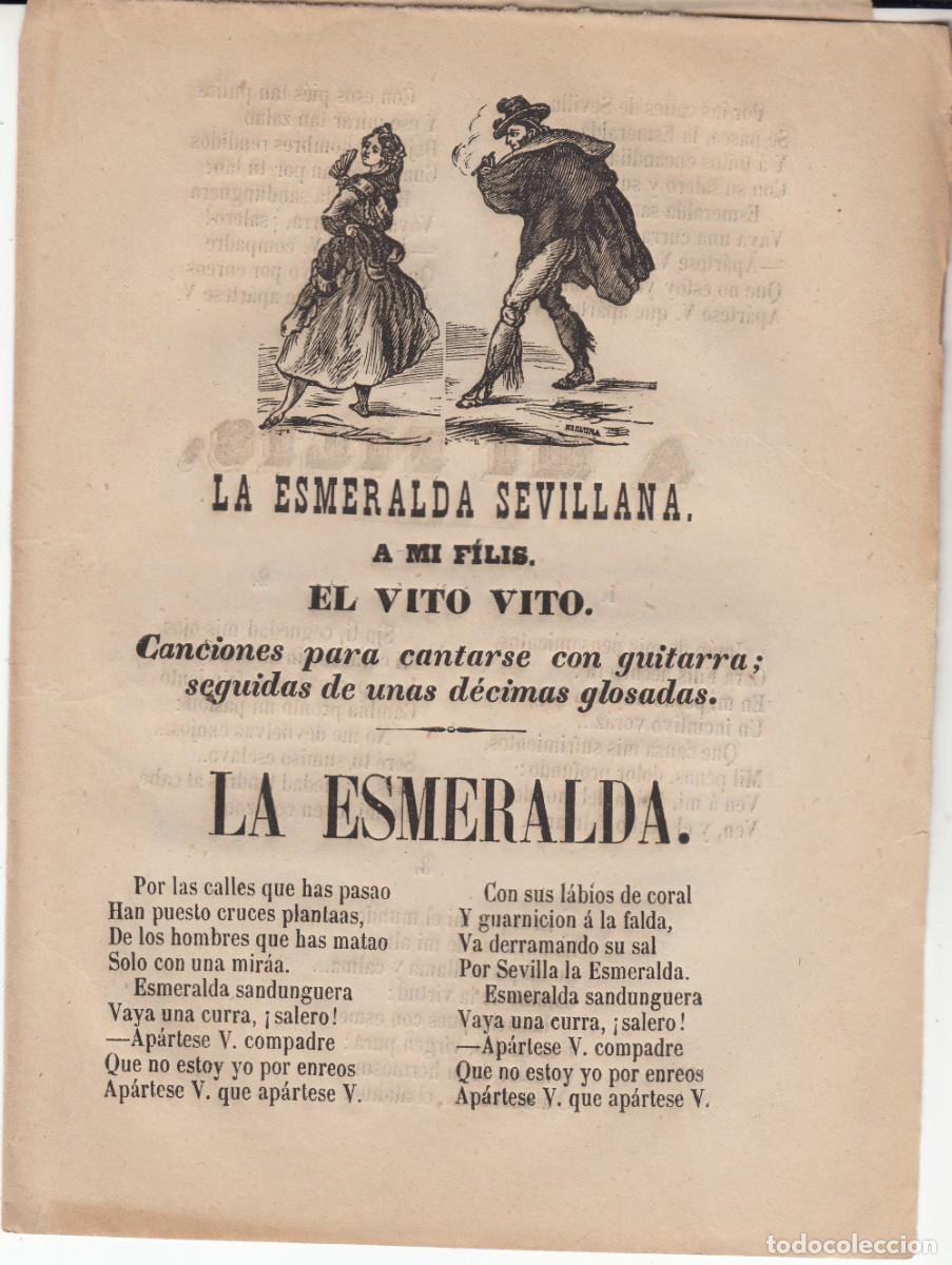 Coleccionismo de revistas y peri&oacute;dicos: PLIEGO DE CORDEL - ROMAN&Ccedil;OS - LA ESMERALDA SEVILLANA - 1865