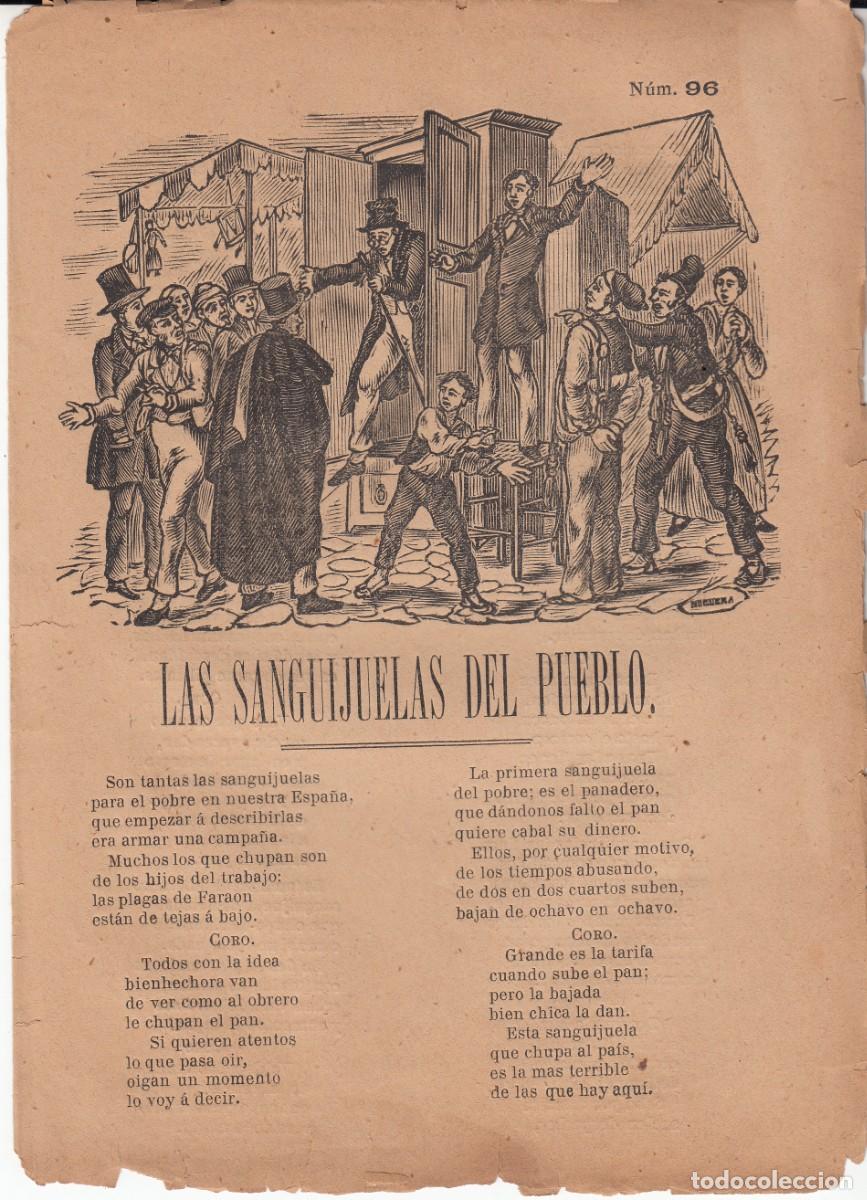 Coleccionismo de revistas y peri&oacute;dicos: PLIEGO DE CORDEL - ROMAN&Ccedil;OS - LAS SANGUIJUELAS DEL PUEBLO