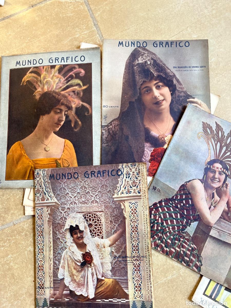 Coleccionismo de revistas y peri&oacute;dicos: 4 n&uacute;meros de MUNDO GR&Aacute;FICO de 1914 y 1920