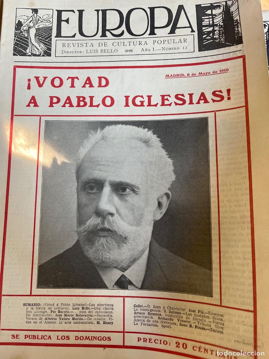 Coleccionismo de revistas y peri&oacute;dicos: Votad a Pablo Iglesias - Europa, Revista de Cultura Popular, 8 de mayo de 1910