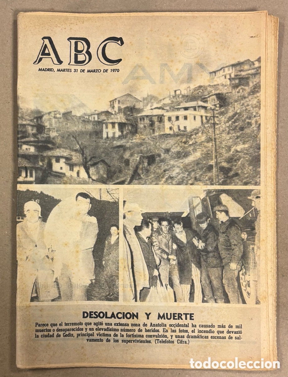 Collection Magazines and Newspapers: ABC (31 DE MARZO DE 1970). TERREMOTO EN ANATOLIA, REAL SOCIEDAD FRENTE AL SABADELL,..