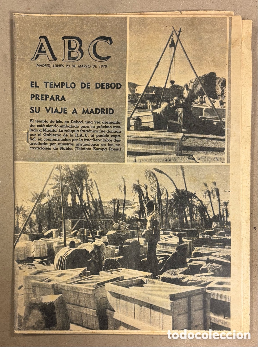 Collection Magazines and Newspapers: ABC (23 DE MARZO DE 1970). EL TEMPLO DEBOD PREPARA SU VIAJE A MADID, RAYO VALLECANO ASCENSO,..